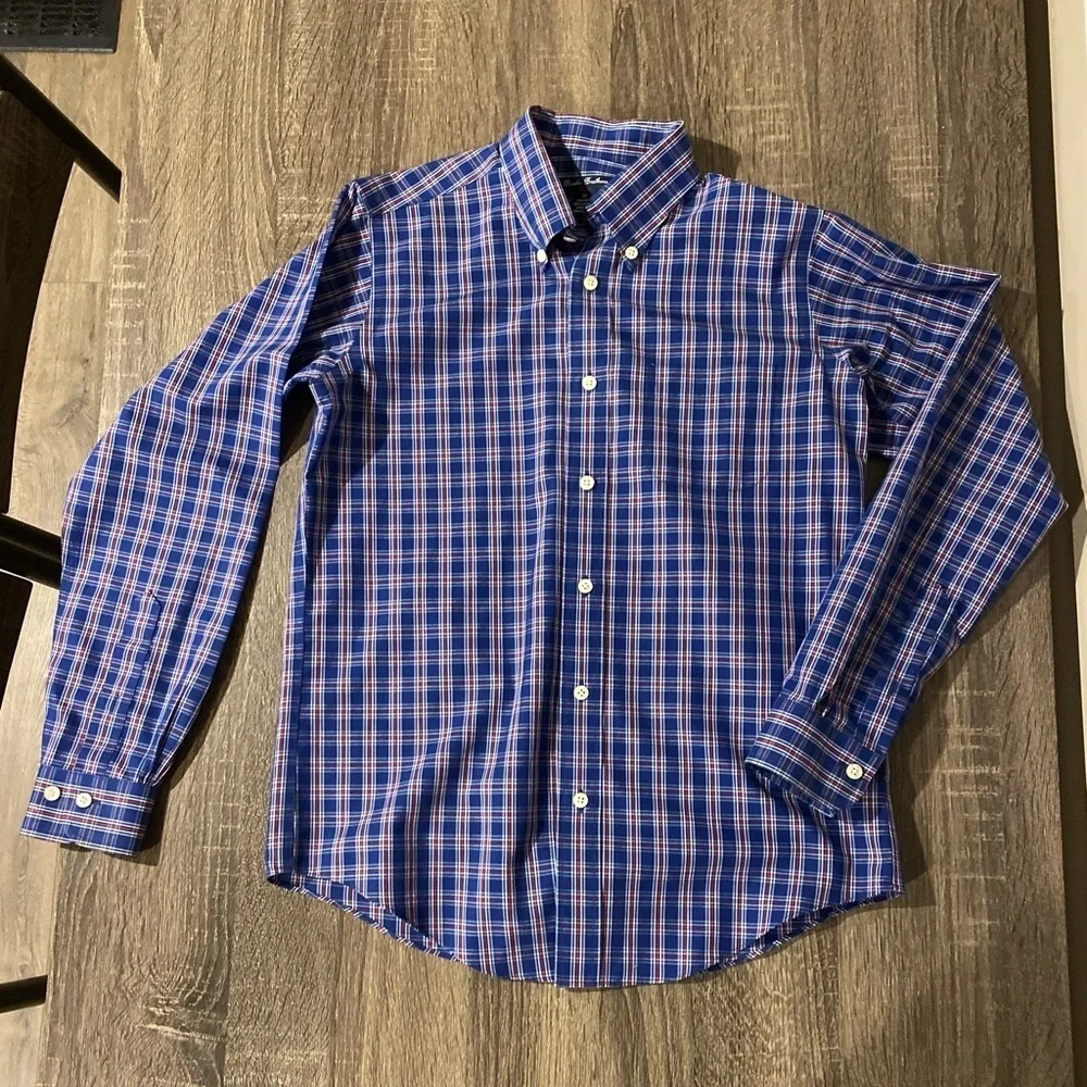 Brooks Brothers Boys Button Down nwot new never worn med medium m plaid blue red
